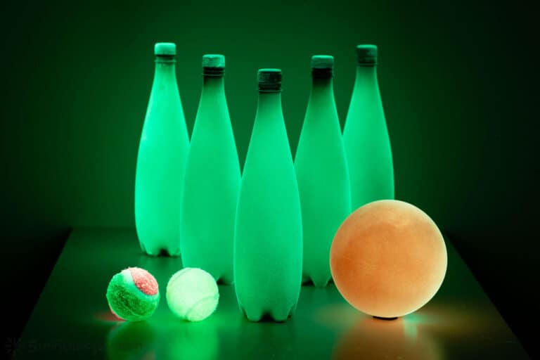 Spray Paint Glow in the Dark Bowling Set