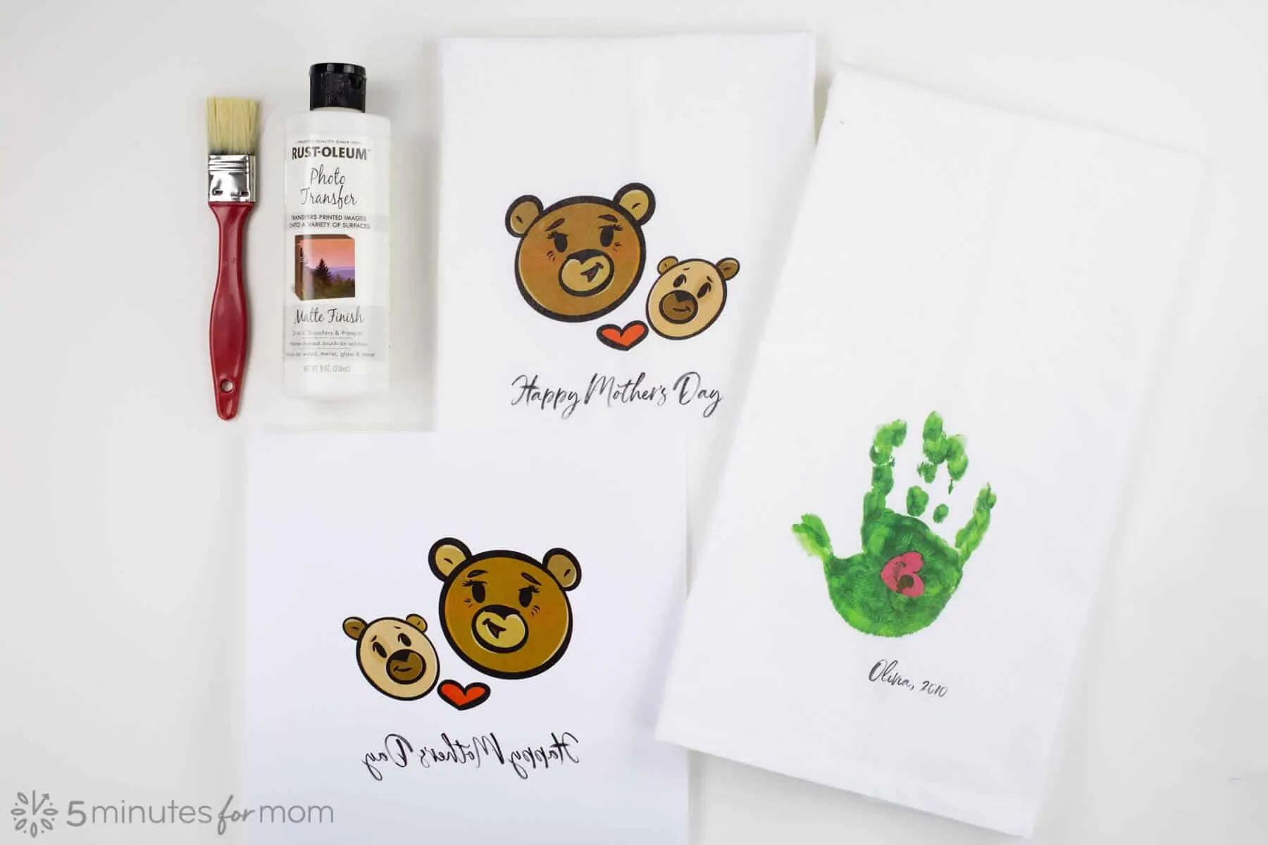 DIY photo transfer tea towels