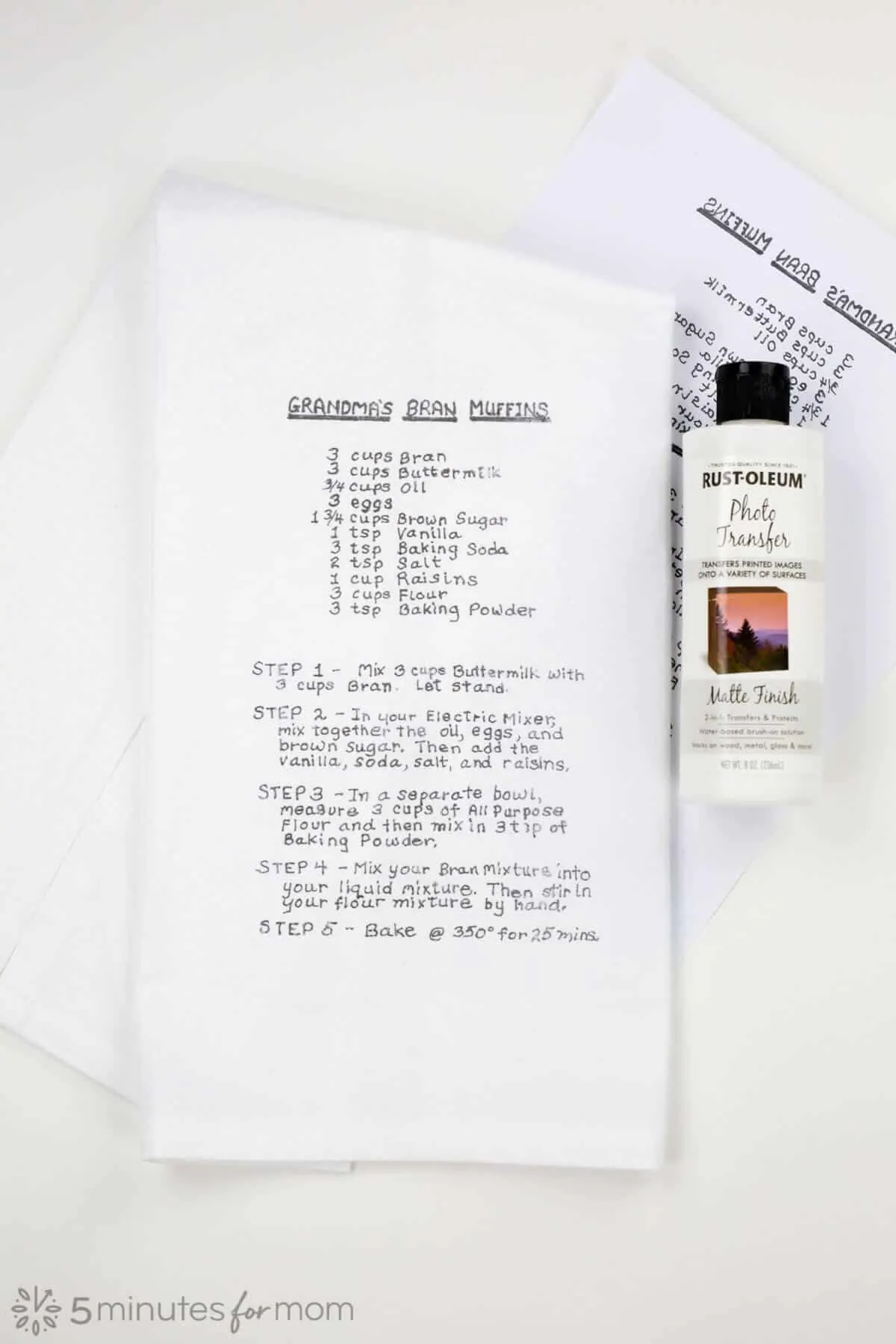 DIY recipe tea towel