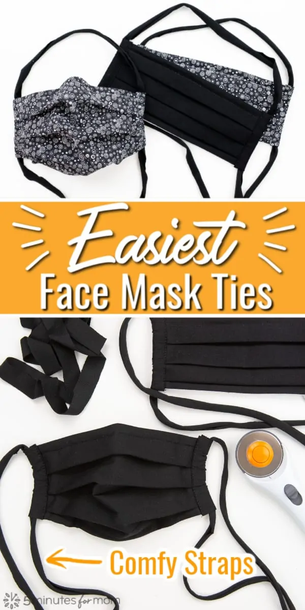 Easiest Face Mask Straps - How To Make Fabric Face Mask Ties