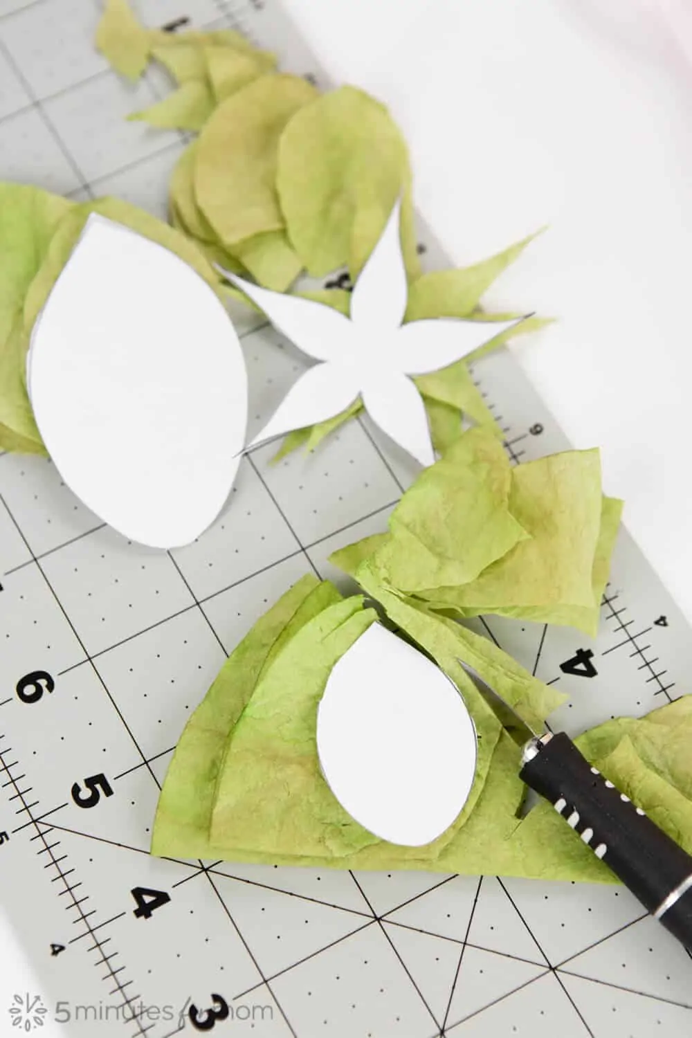 Free Template Rose Leaves and Sepal