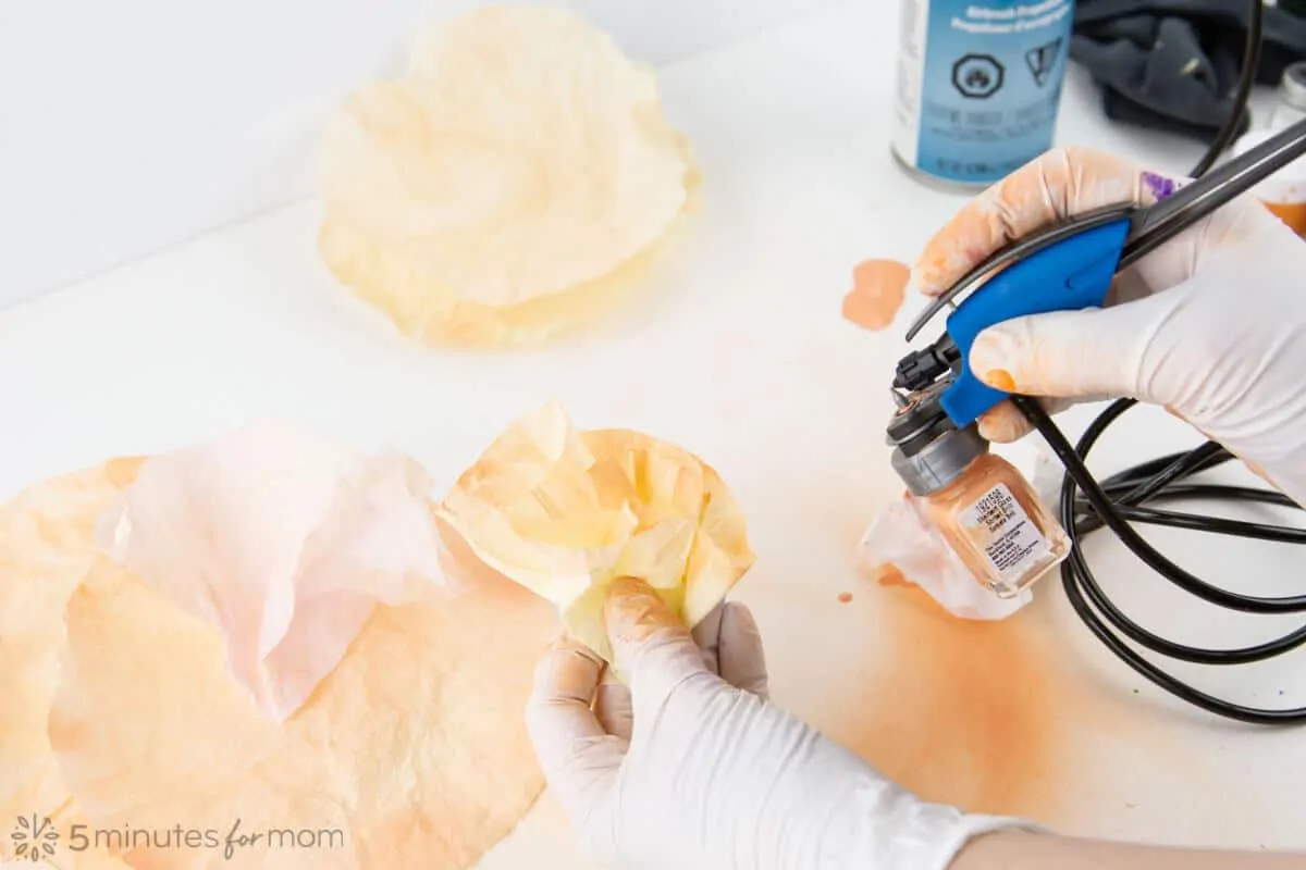 Airbrush coffee filter flowers