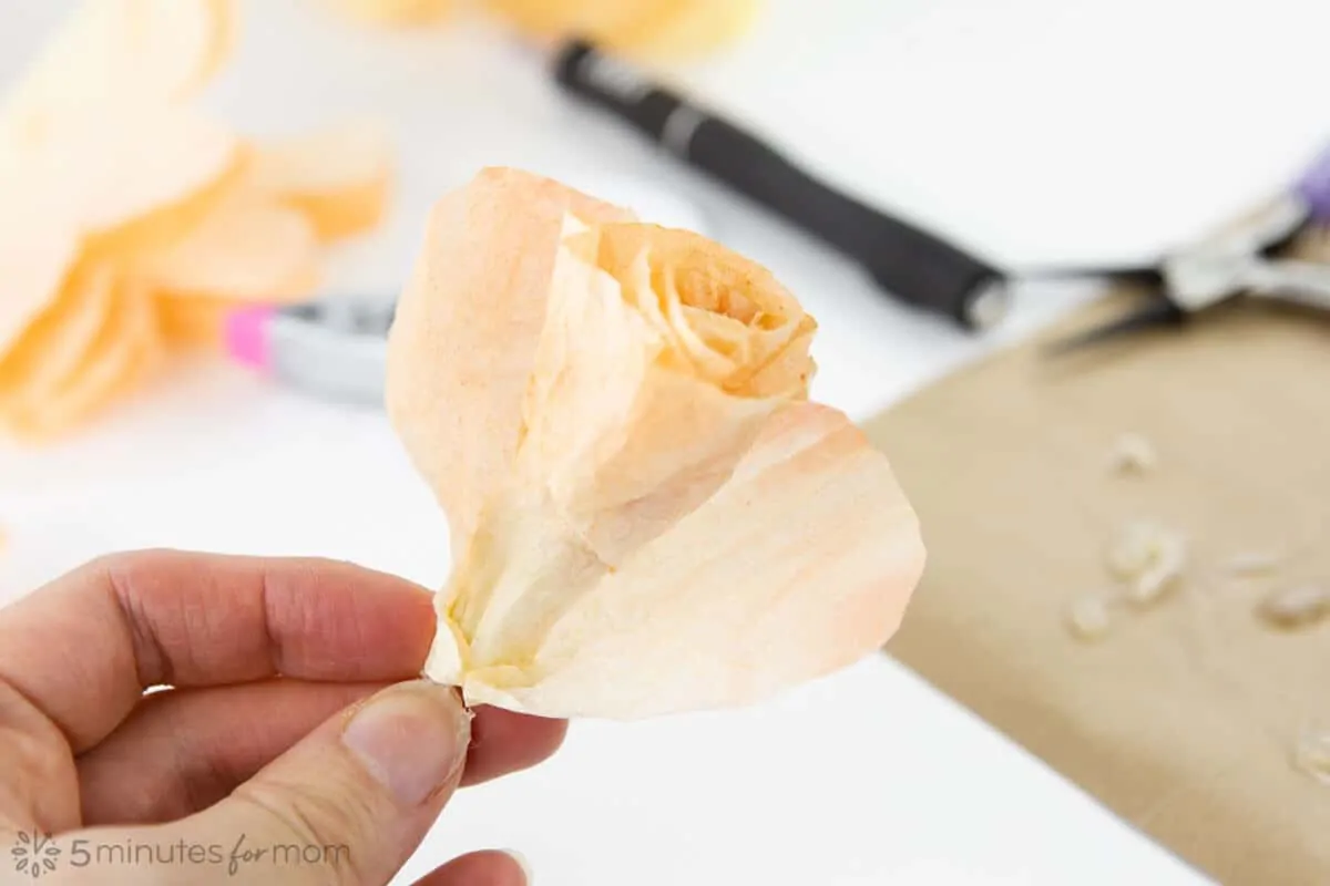 coffee filter rose template and tutorial