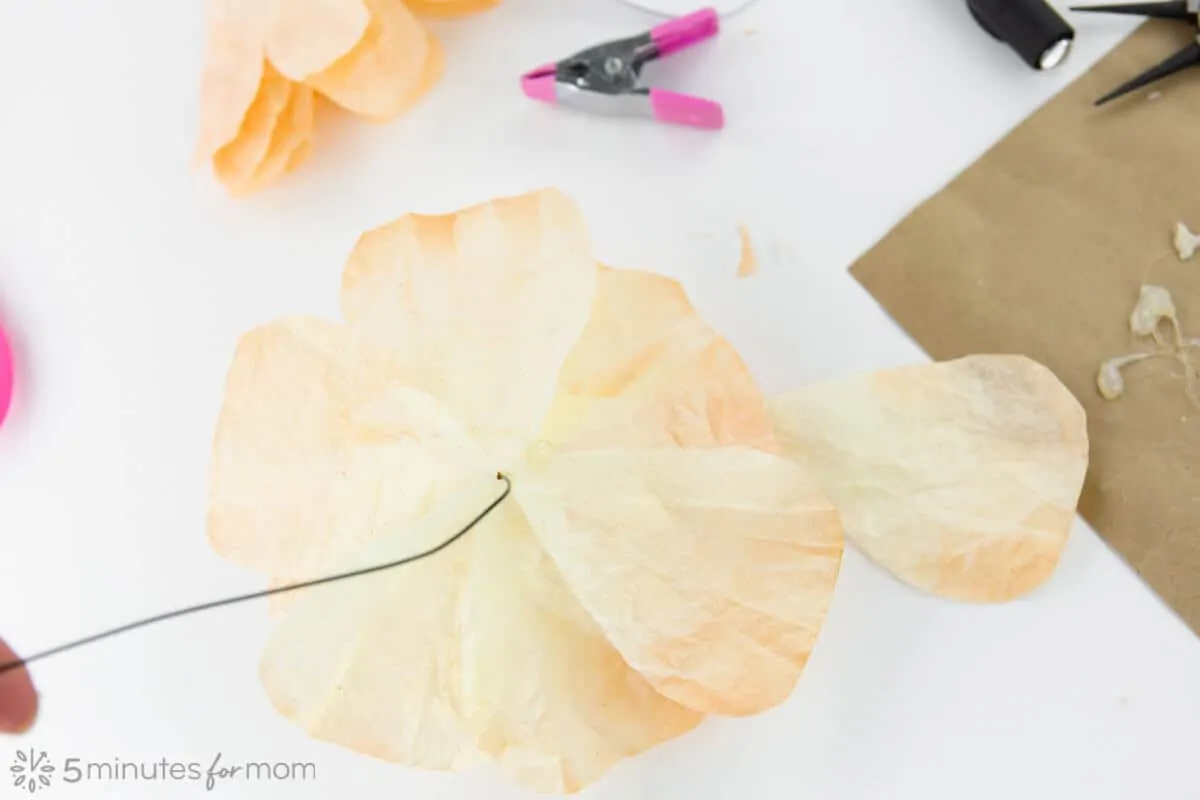coffee filter rose template and tutorial