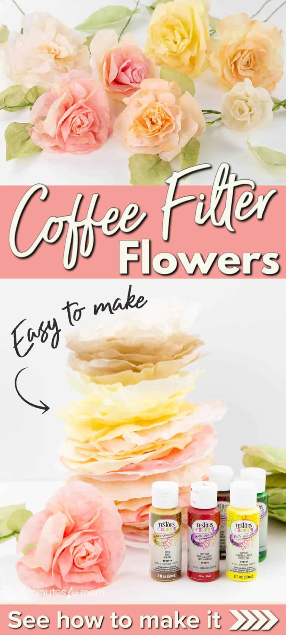 Coffee Filter Flowers - How To Make Flowers from Coffee Filters