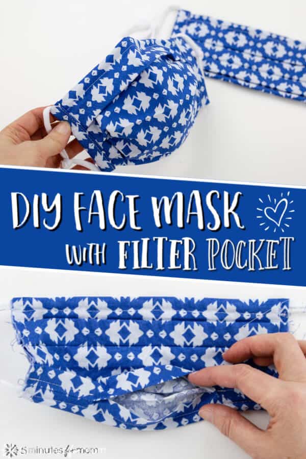 How to Sew a Pleated Face Mask with Filter Pocket - Free Pattern and ...