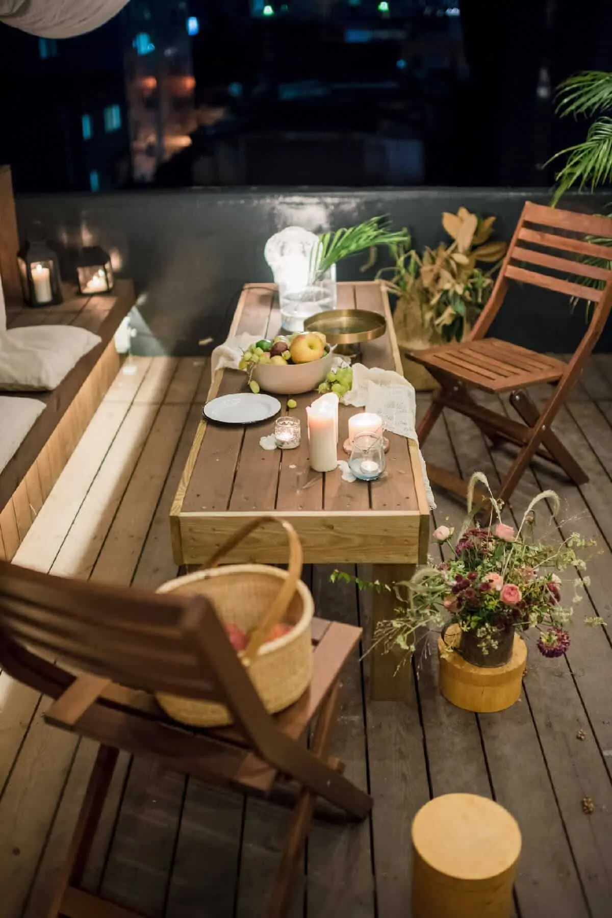 Wooden Folding Chairs on the Deck