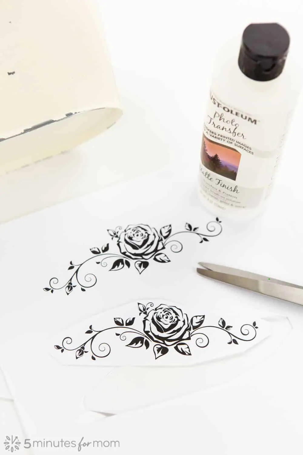 how to photo transfer on distressed flower pot