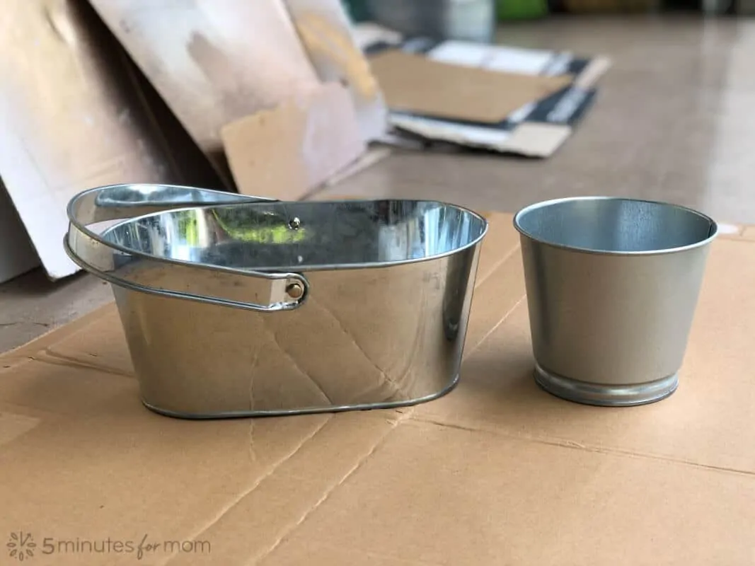 how to paint and distress metal pots