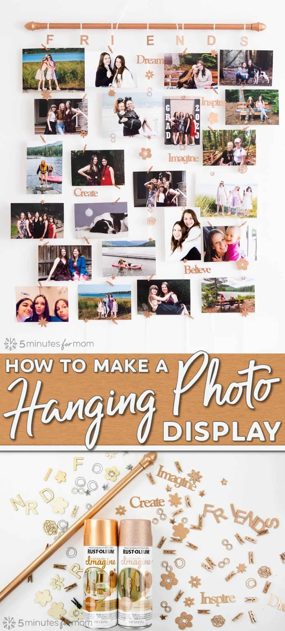 DIY Hanging Photo Display Tutorial