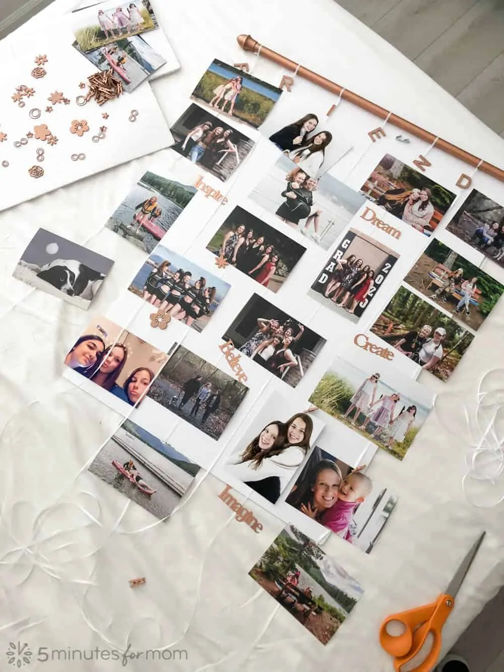 how to make your own hanging photo display