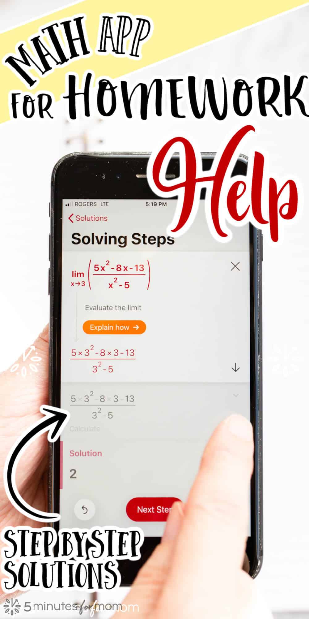 app to help with math homework