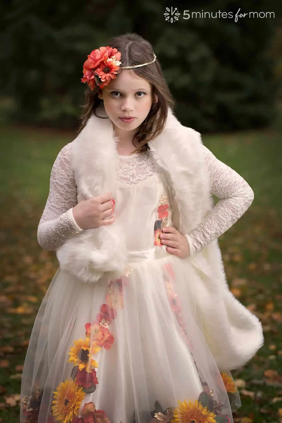 Fall Fairy with Faux Fur Wrap - how to sew a faux fur wrap