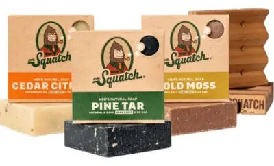 3 pack bundle of Squatch natural soap for men- Stocking Stuffer Ideas