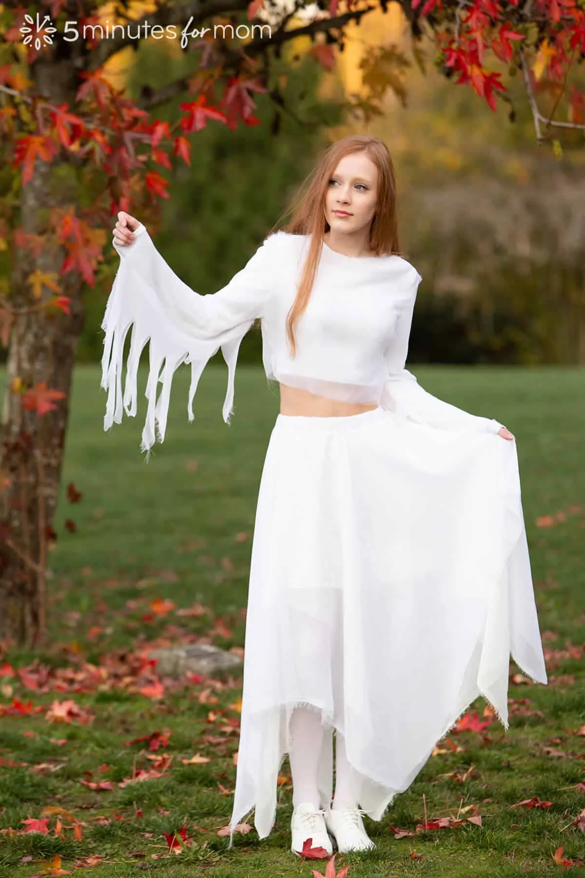 how to sew handkerchief skirt and tattered top for ghost costume