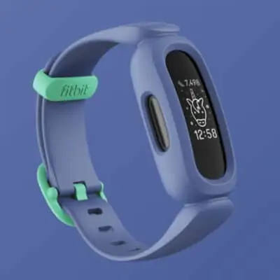 Fitbit ace 3 blue with green buckle - great holiday gift idea for kids