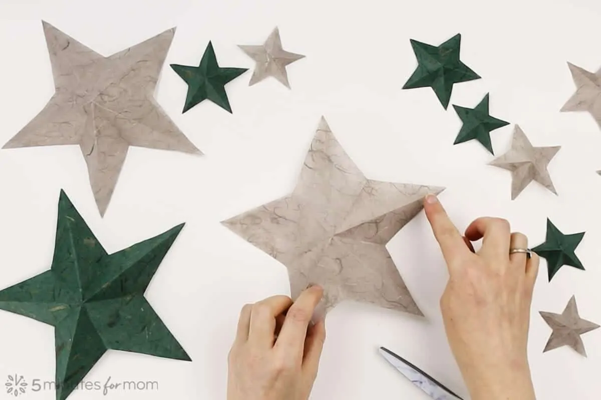 How To Make Paper Stars (3-D) - EASY step by step Origami Craft