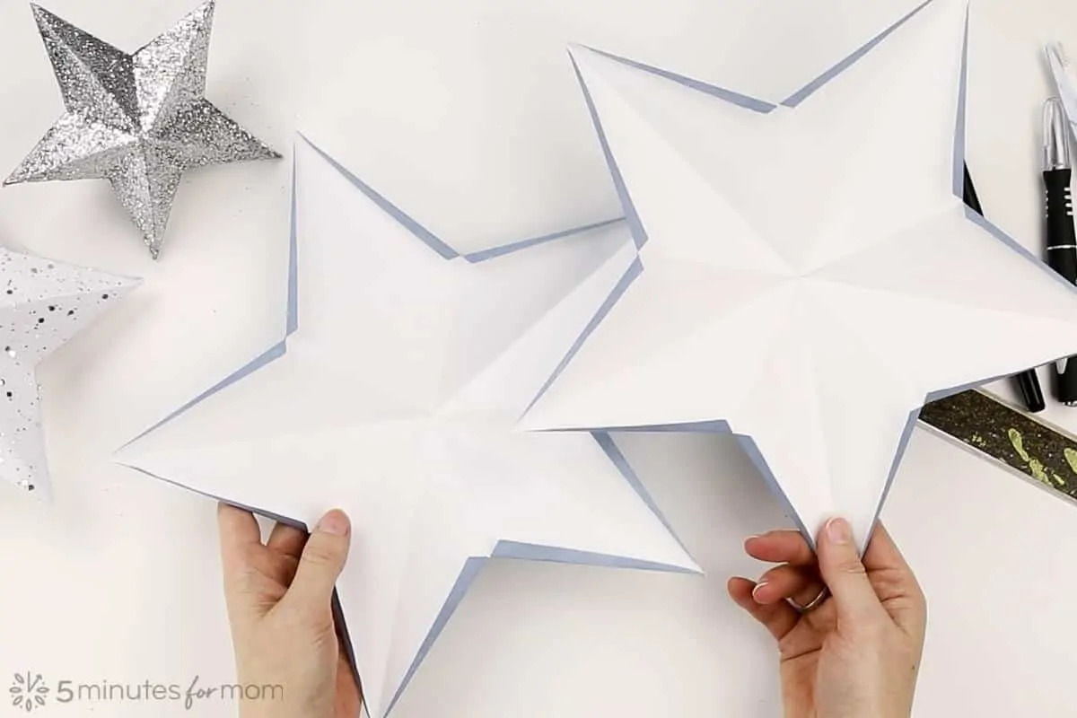 3D Paper Star Christmas Tree Topper Tutorial