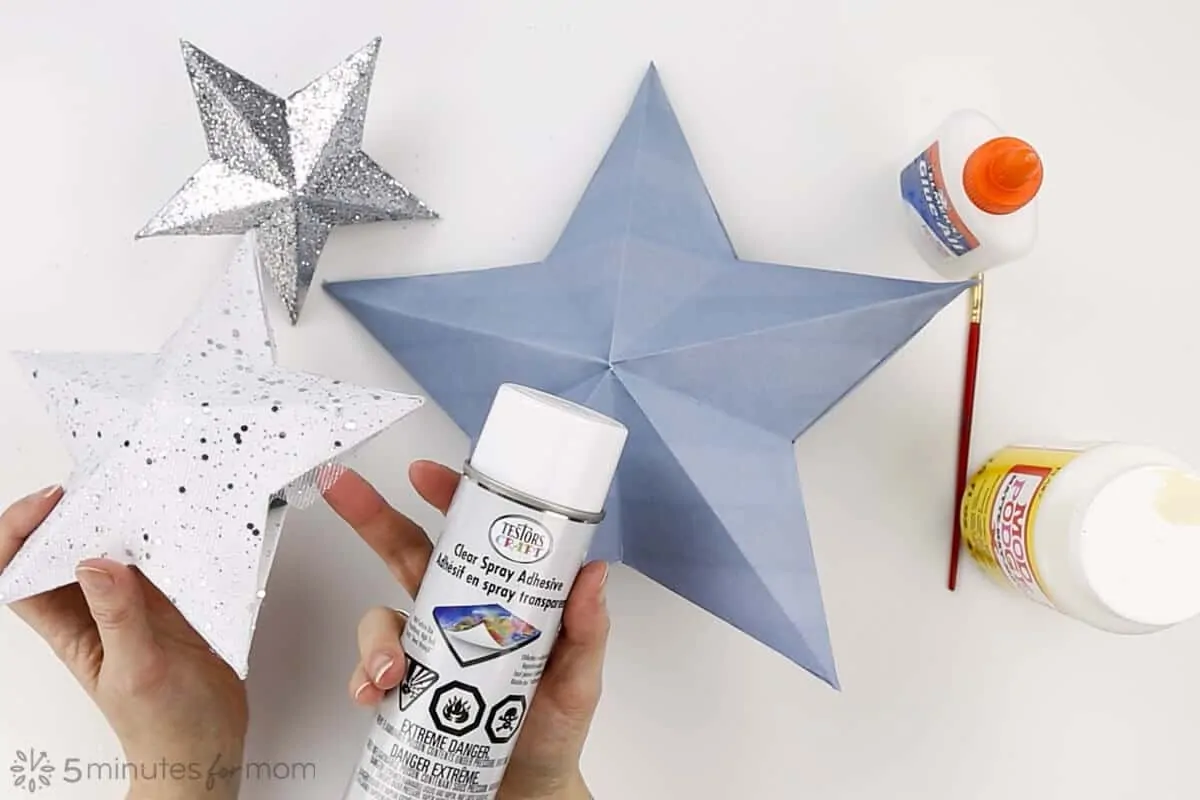 3D Paper Star Christmas Tree Topper Tutorial