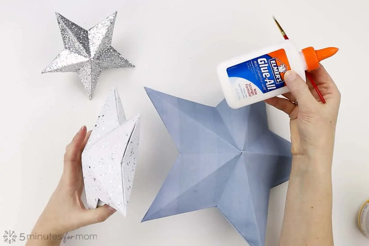 3D Paper Star Christmas Tree Topper Tutorial