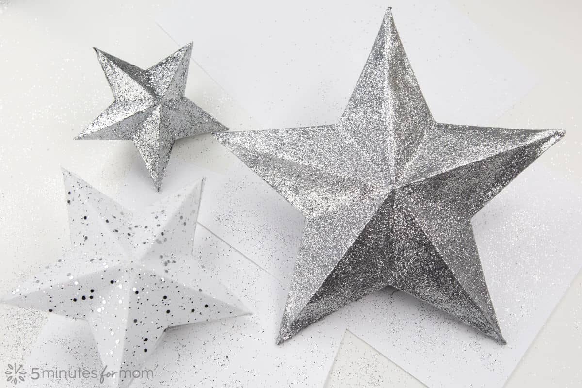 3D Paper Star Christmas Tree Topper 5 Minutes for Mom