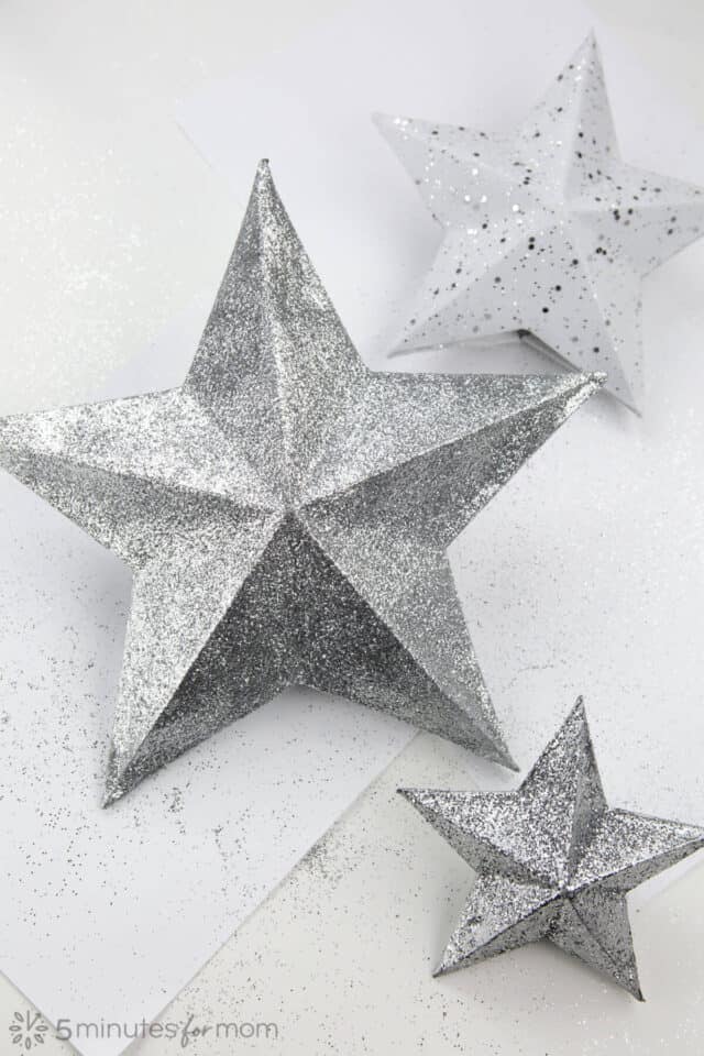 3D Paper Star Christmas Tree Topper 5 Minutes for Mom