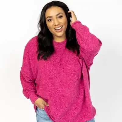 Valentine's Day gift for her - Cozy pink sweater