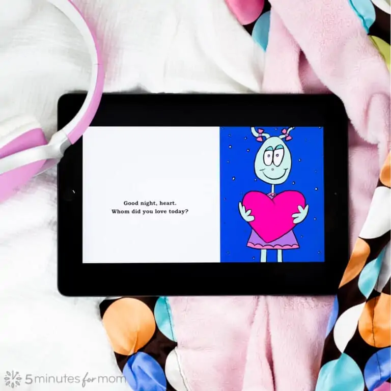 iPad with colorful childrens book