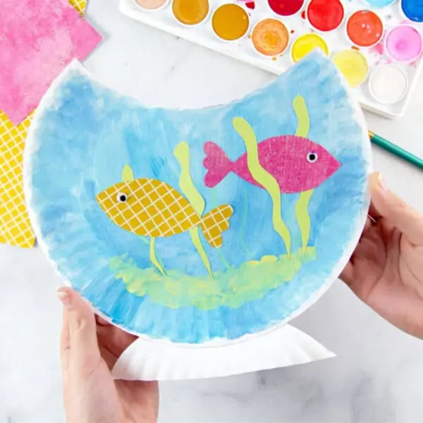 Paper Plate Fish Bowl Craft for Kids