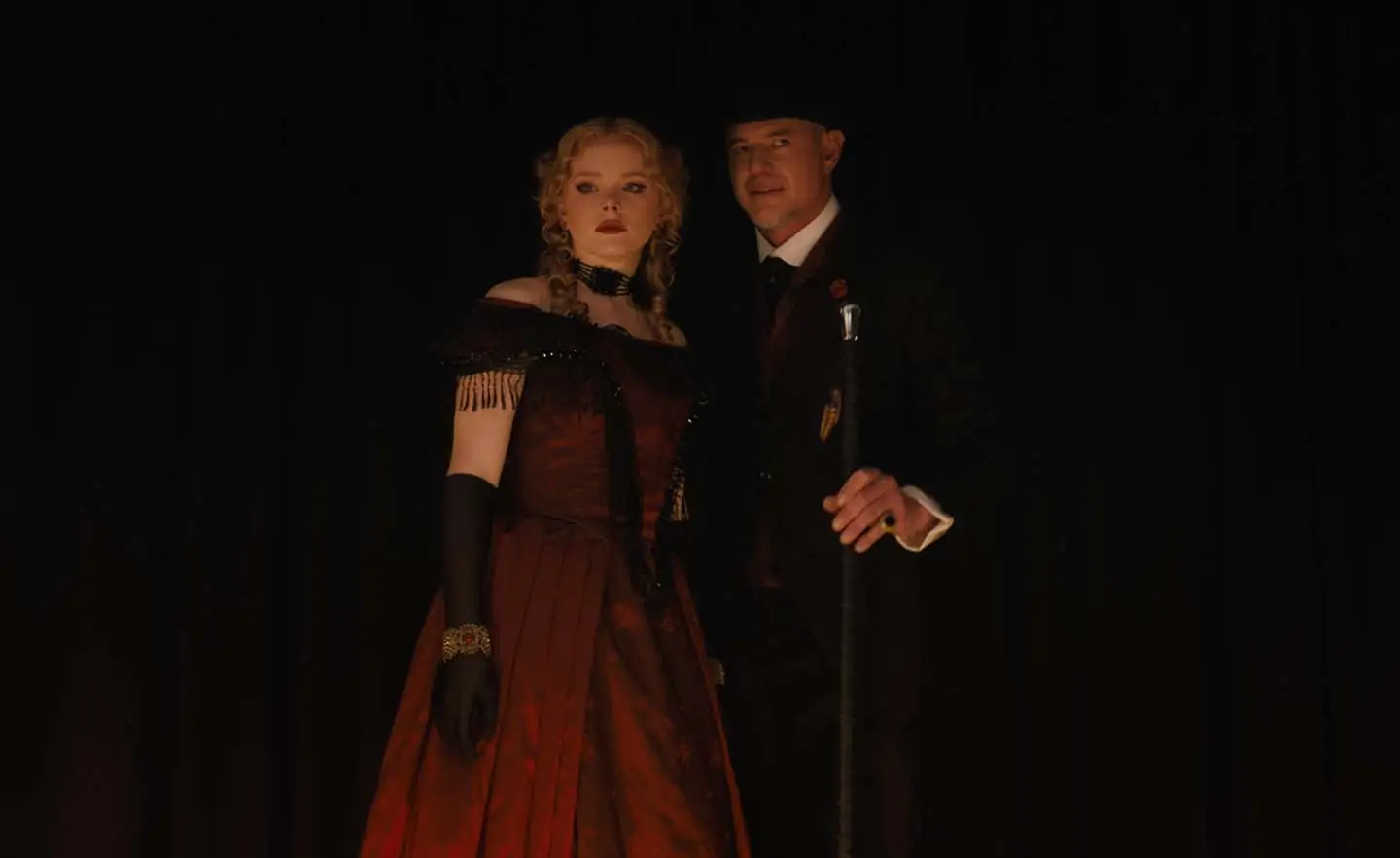 Redeeming Love Movie Still Shot - Abigail Cowen as Angel and Eric Dane as Duke