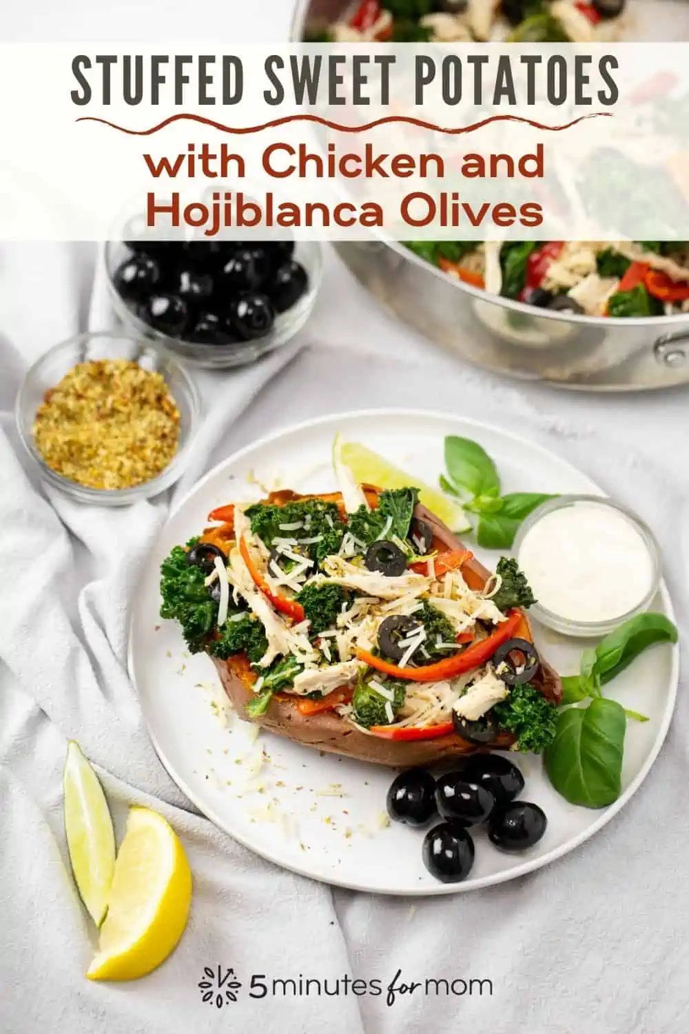 Stuffed Sweet Potatoes with Chicken and Hojiblanca Olives