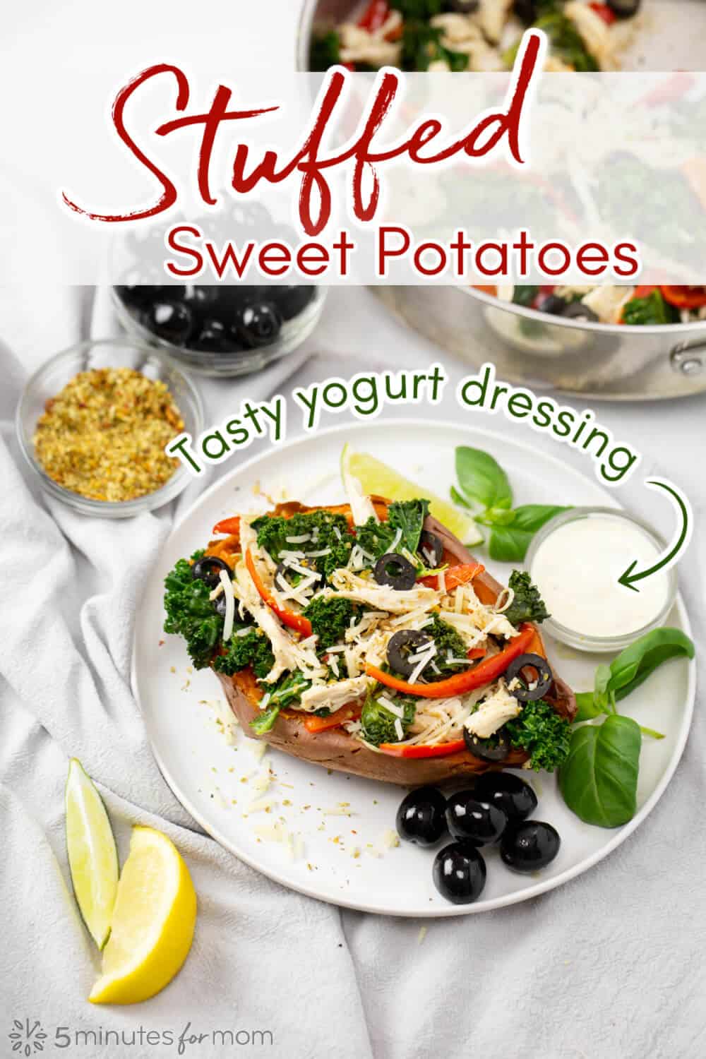Stuffed Sweet Potatoes with Tasty Yogurt Dressing Recipe