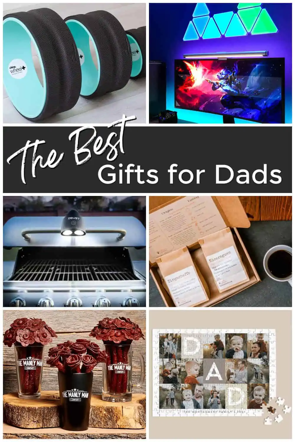 Collection of Gift Ideas for Dad - Text on image says The Best Gifts for Dads