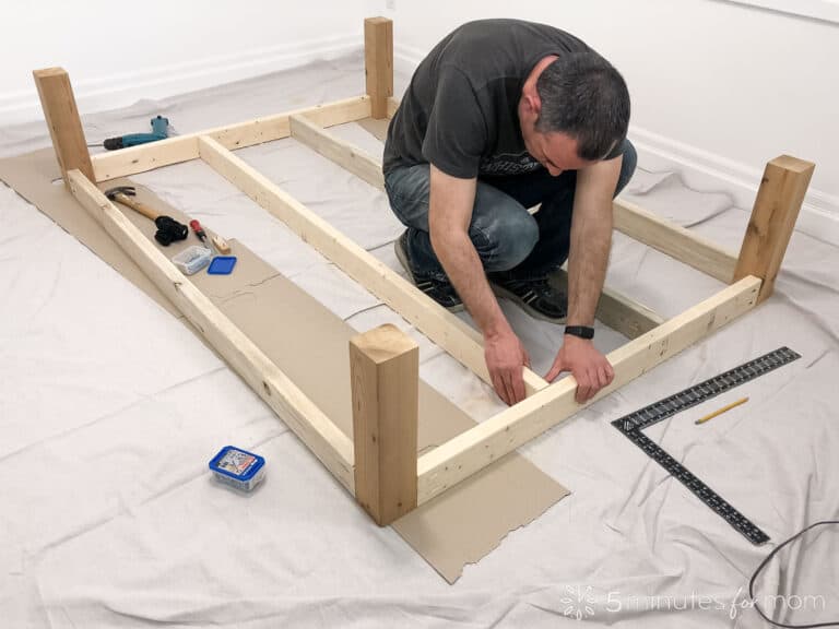 DIY Wood Bed Frame How to Build a Bed Frame 5 Minutes for Mom