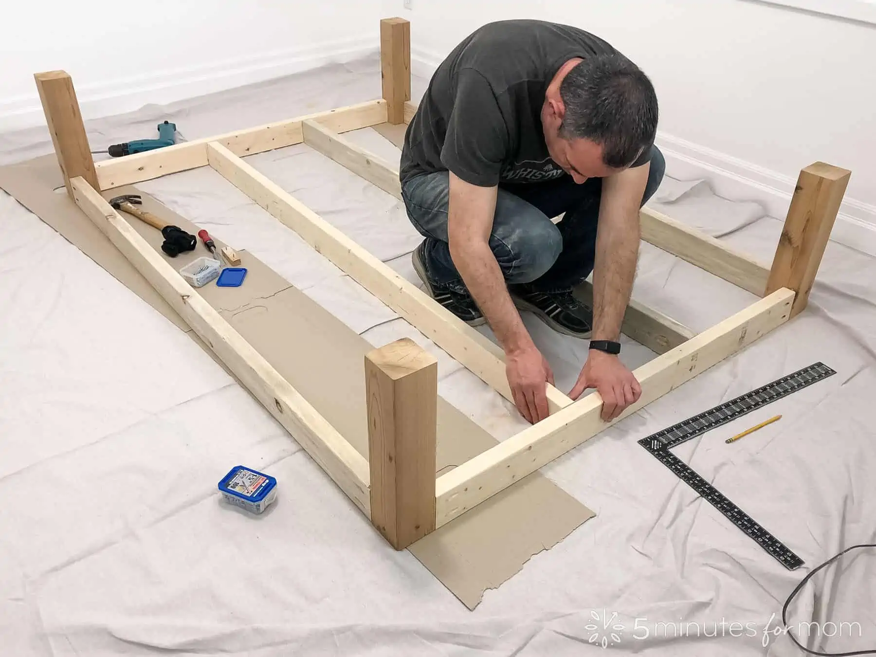 How do you make a homemade bed frame?