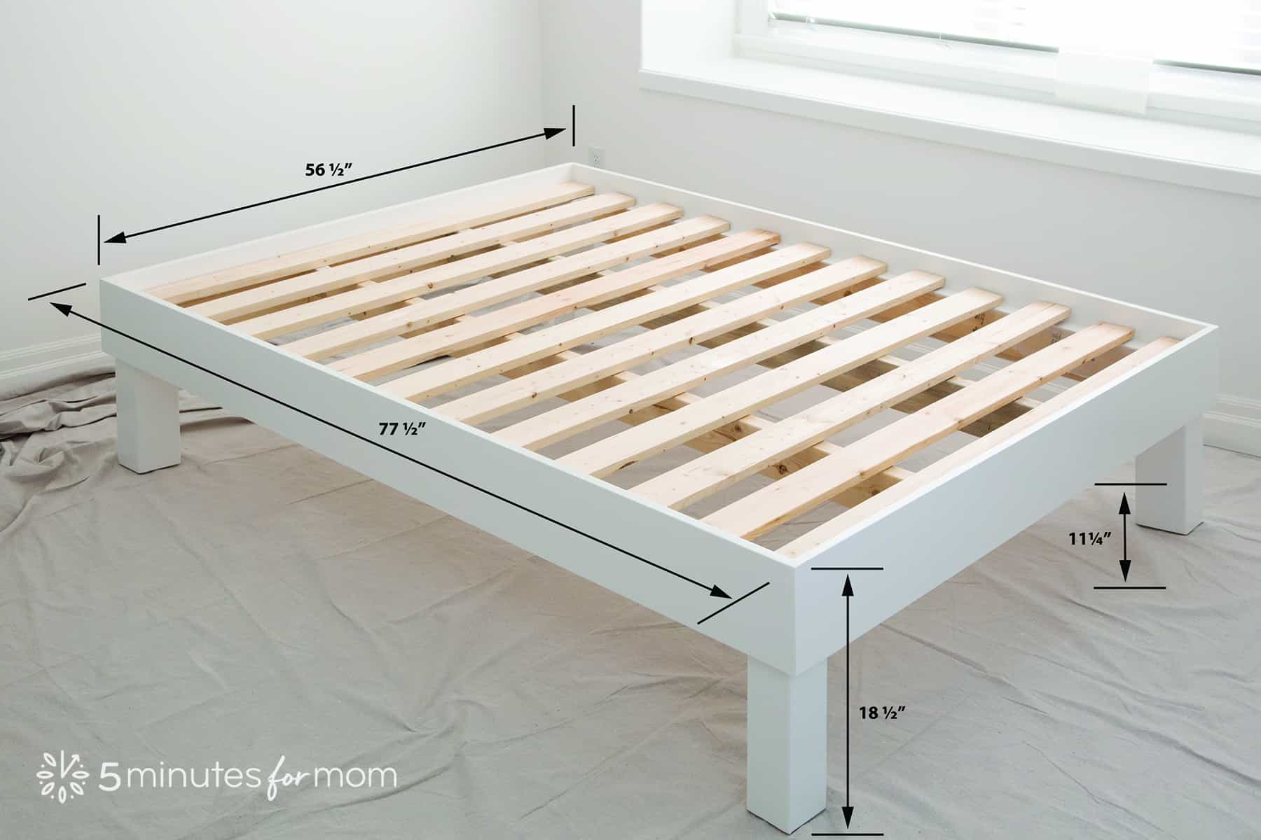 DIY Wood Bed Frame - How to Build a Bed Frame - 5 Minutes for Mom