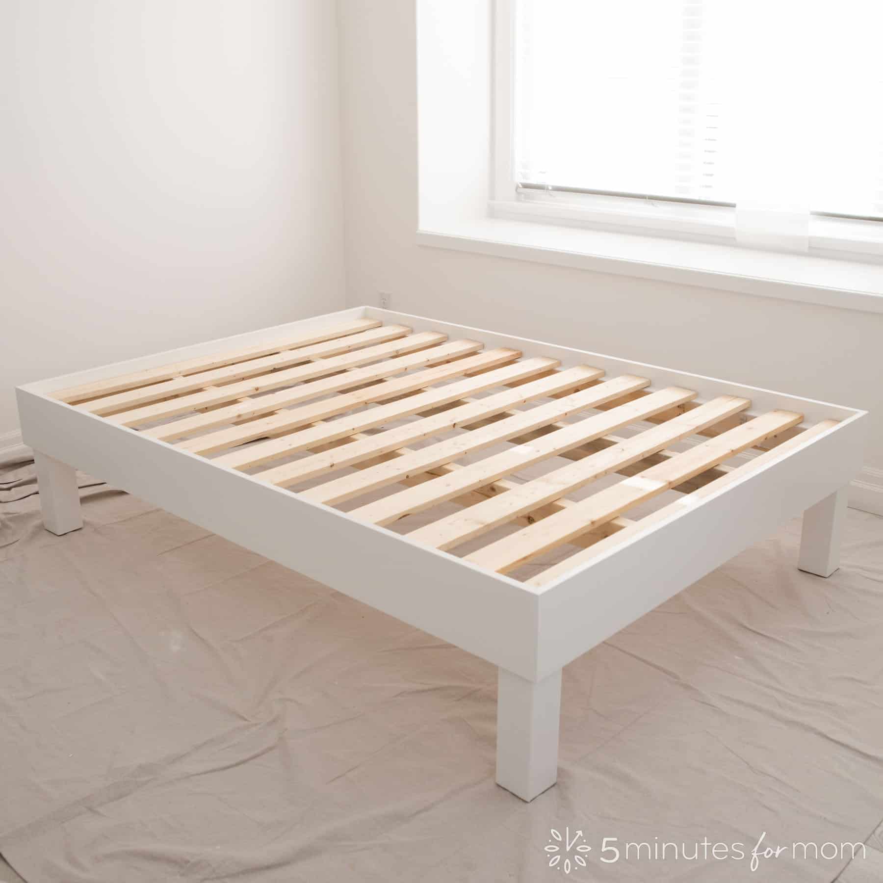 DIY Wood Bed Frame How To Build A Bed Frame 5 Minutes For Mom
