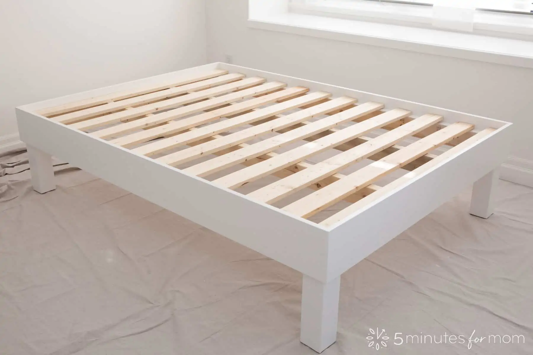 DIY Wood Bed Frame How to Build a Bed Frame 5 Minutes for Mom