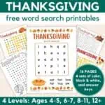 Free Printable Thanksgiving Word Search For Kids