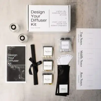 Photo shows a unique gift idea for women - A design your own diffuser kit