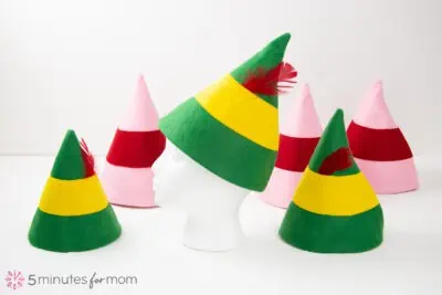 DIY Felt Buddy the Elf Hats and Jovie Elf Hats